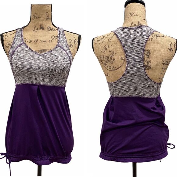 Lucy Heathered Racerback Tie waist Tank Top small - Picture 1 of 8